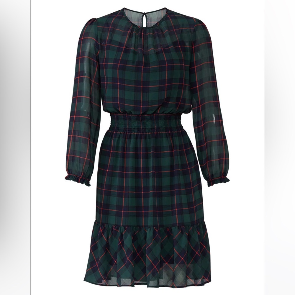 J Crew Tartan cinched waist dress
